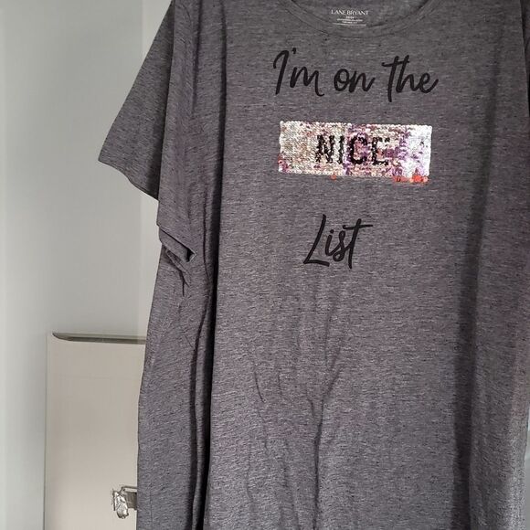 Lane Bryant top I'm on the nice or naughty list - Picture 2 of 3